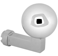 Knop Bauhaus kogel tbv SKG schild glans chroom