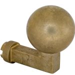 Knop Bauhaus kogel tbv SKG schild messing antiek