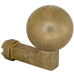 Knop Bauhaus kogel tbv SKG schild messing antiek