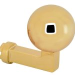 Knop Bauhaus kogel tbv SKG schild messing PVD