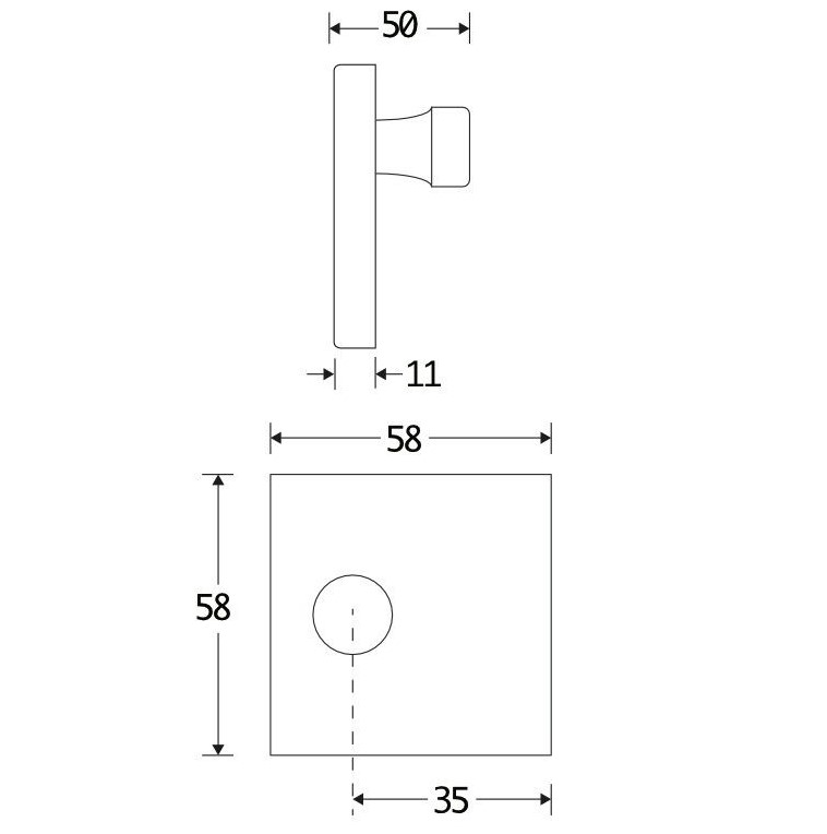 Knop Bauhaus tbv SKG schild messing antiek - Afbeelding 2