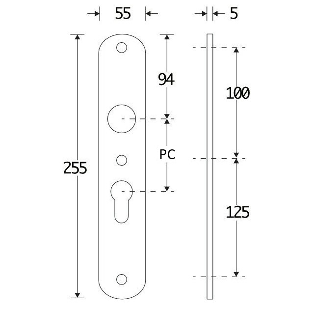 SKG3 ovaal schild PC55 binnen messing antiek - Afbeelding 2