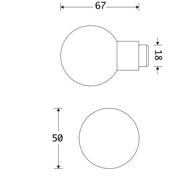 Knop Kogel tbv SKG schild mat zwart - Afbeelding 2