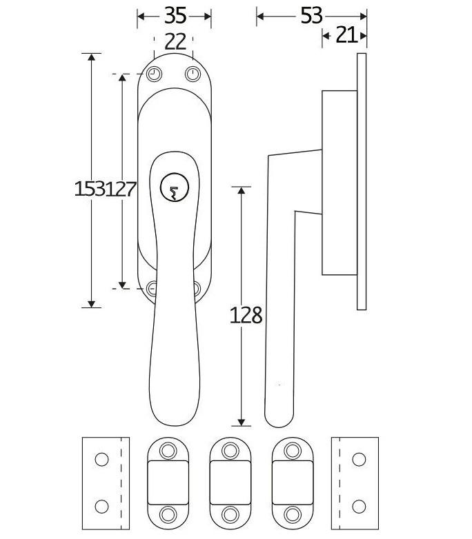 Kruk-espagnolet Linea Links messing Antiek Inclusief 2 Stangen - Afbeelding 2
