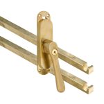 Kruk-espagnolet Linea Rechts messing Antiek Inclusief 2 Stangen