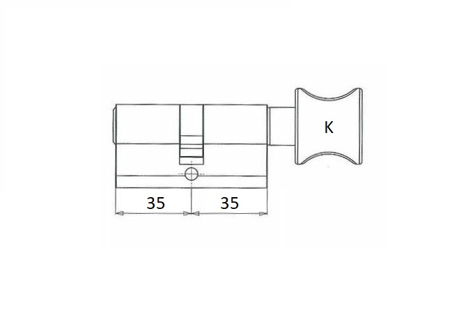 S2 Knopcilinder SKG2 K35/35 - Afbeelding 2