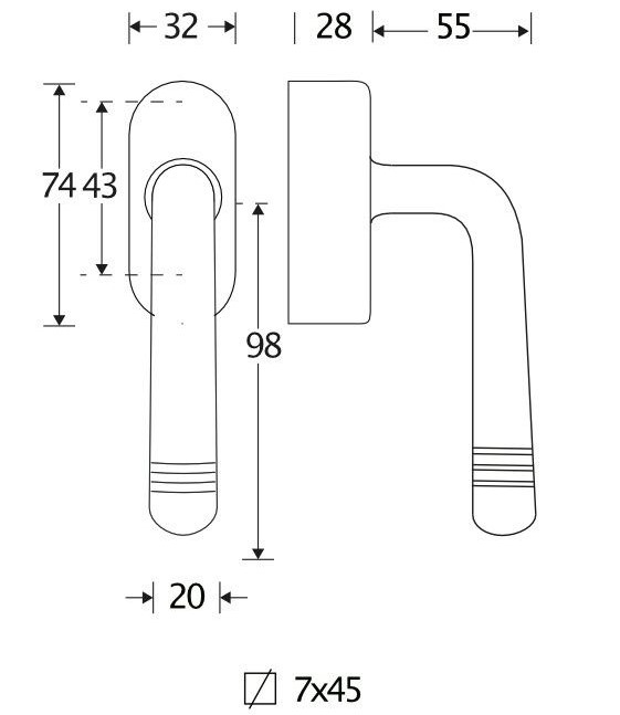 SKG2 Draaikiepgarnituur afsluitbaar Art-Deco/Elegant messing antiek - Afbeelding 2