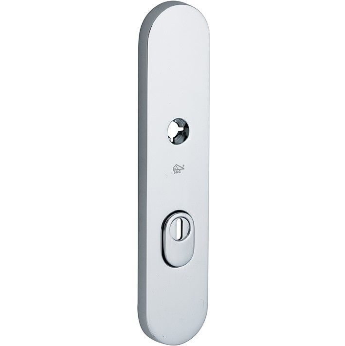 SKG3 ovaal schild PC55 buiten met kerntrekbeveiliging glans chroom