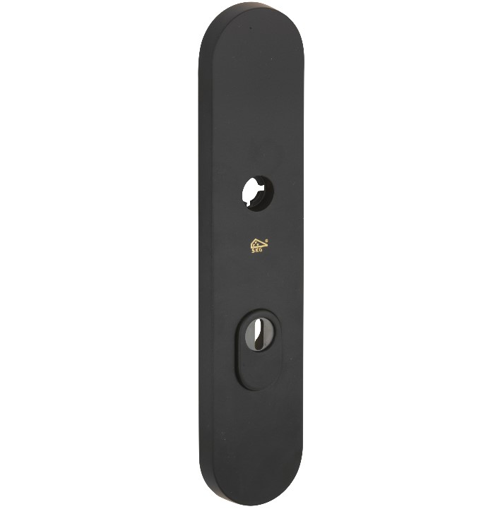 SKG3 ovaal schild PC92 buiten met kerntrekbeveiliging mat zwart