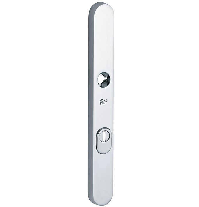 SKG3 ovaal smal schild PC55 buiten met kerntrekbeveiliging glans chroom