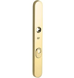 SKG3 ovaal smal schild PC72 buiten met kerntrekbeveiliging messing ongelakt