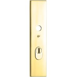 SKG3 rechthoekig schild PC55 buiten met kerntrekbeveiliging messing ongelakt