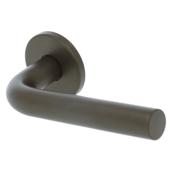 Deurklink BASIC LBIII-19 op ronde rozet brons - Afbeelding 4