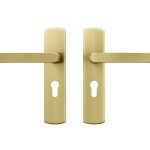 AXA curve klik schild PC55 met deurklink Blok aluminium goud