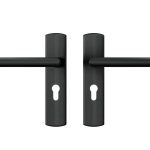 AXA Curve Klik Schild PC55 Met Deurklink Milan Aluminium zwart