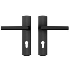 AXA Curve Klik Schild PC72 Met Deurklink Milan Aluminium zwart