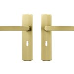 AXA curve klik schild SL56 met deurklink Blok aluminium goud