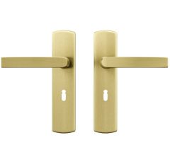 AXA curve klik schild SL56 met deurklink Blok aluminium goud