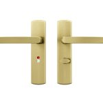 AXA curve klik schild WC63/8 met deurklink Blok aluminium goud