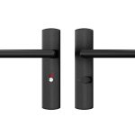 AXA Curve Klik Schild WC63/8 Met Deurklink Milan Aluminium zwart