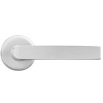 AXA Deurklink Blok met rond rozet aluminium F1