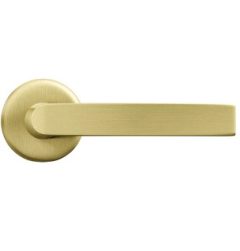 AXA deurklink Blok met rond rozet aluminium goud