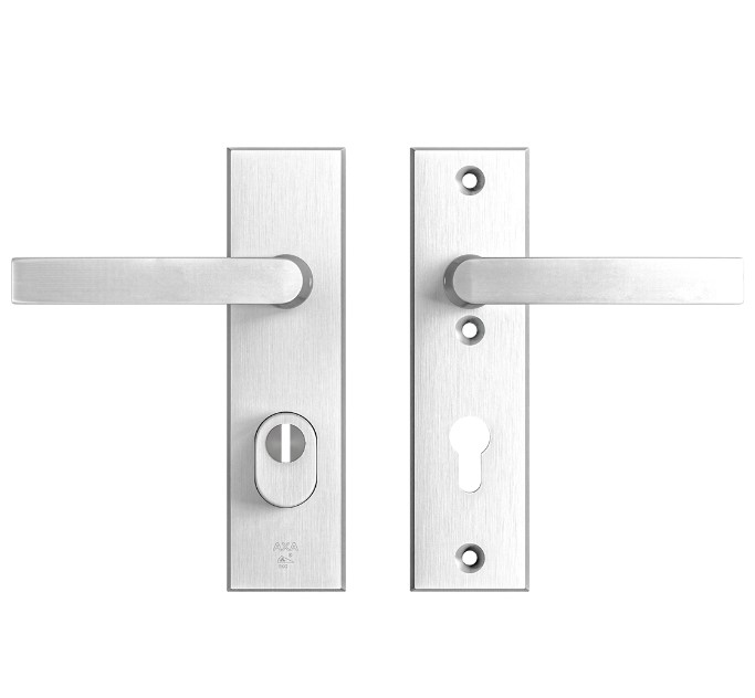 AXA Edge Plus veiligheidsbeslag kort PC72 met kerntrekbeveiliging kruk/kruk SKG3 Aluminium F1