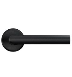 AXA Deurklink Milan met rond rozet aluminium zwart