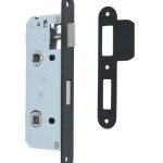 Smaldeurslot wc/badkamer 63/8 mm met ronde voorplaat rvs zwart