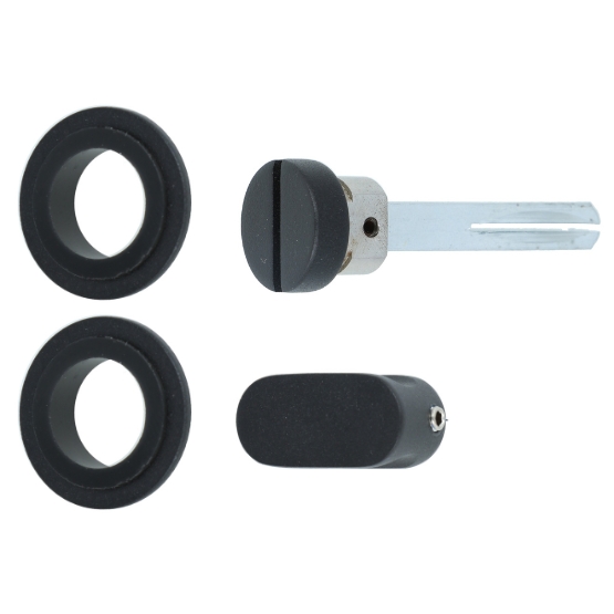 Deurklink Rond op mini rozet met wc-sluiting en smaldeurslot wc63/8 met ronde voorplaat rvs zwart - Afbeelding 9