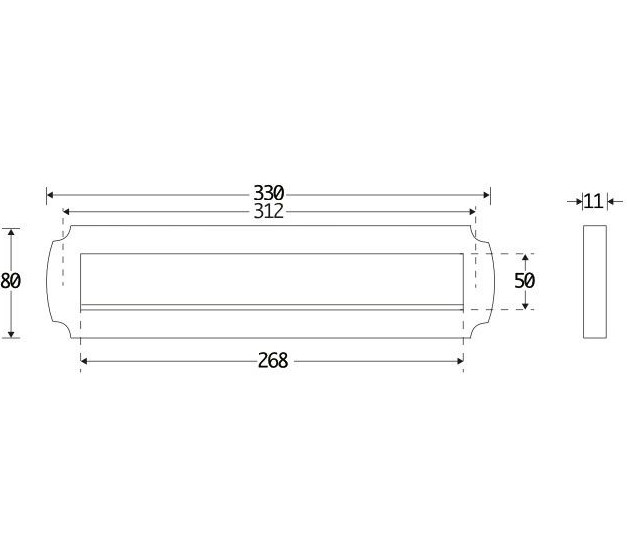 Briefplaat Art-Nouveau messing antiek - Afbeelding 2