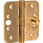 Kogellagerscharnier SKG3 89x89 ronde hoek vlak messing antiek