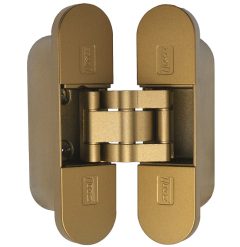 Onzichtbaar scharnier 3D verstelbaar 111x29mm zamak satijn verbronsd