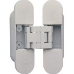 Onzichtbaar scharnier 3D verstelbaar 111x29mm zamak wit