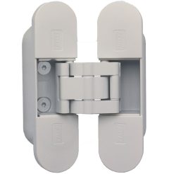 Onzichtbaar scharnier 3D verstelbaar 111x29mm zamak wit