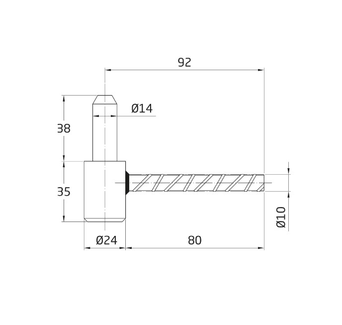 AMIG muurduim model 8040 penmaat 14 mm zwart - Afbeelding 3