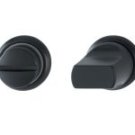 Toilet-garnituur op mini rozet aluminium mat zwart