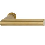 Deurklink Toscana op rond mini rozet aluminium mat goud