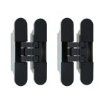 Set van 2 onzichtbare scharnieren 3D verstelbaar 120x24mm zwart