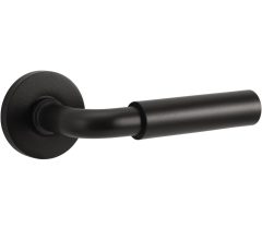 Deurklink op geveerd rozet Frankfurt/Vivo mat zwart