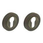 Intersteel cilinderrozetten verdekt met rillen ø54x9mm en nokken gebruineerd