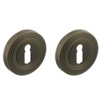 Intersteel sleutelrozetten verdekt met rillen ø54x9mm en nokken gebruineerd