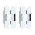 Set van 2 onzichtbare scharnieren 3D verstelbaar 120x24mm wit
