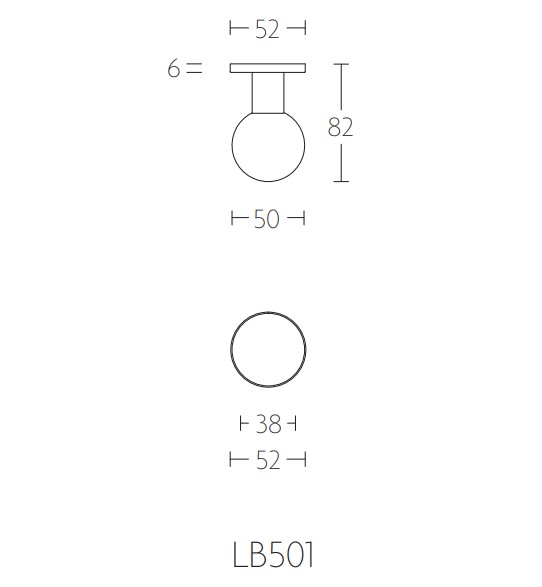 Voordeurknop BASIC LB501V Vast op Rozet Donker brons - Afbeelding 2