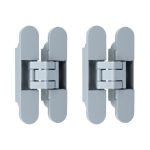 Set van 2 onzichtbare scharnieren 3D verstelbaar 120x24mm mat chroom