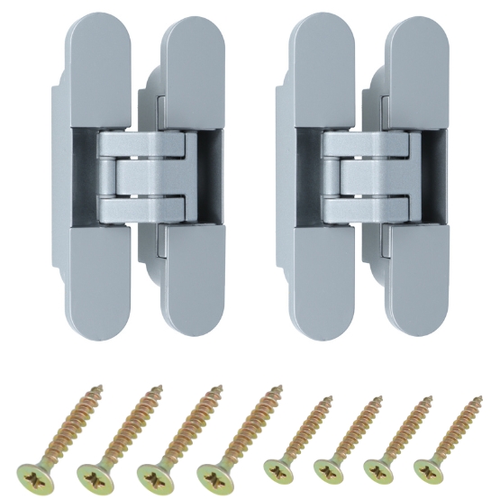 Set van 2 onzichtbare scharnieren 3D verstelbaar 120x24mm mat chroom - Afbeelding 4