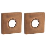 Set van twee krukrozetten Bauhaus verdekt messing antiek brons