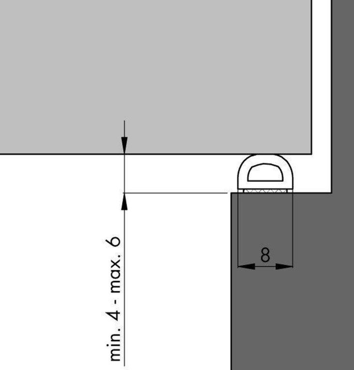 Ellen zelfklevende tochtstrip D-profiel 7.5m x 8 mm zwart - Afbeelding 2