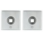 Intersteel rozetten verdekt 50x50x5mm met nokken en 2-weg veerconstructie rvs