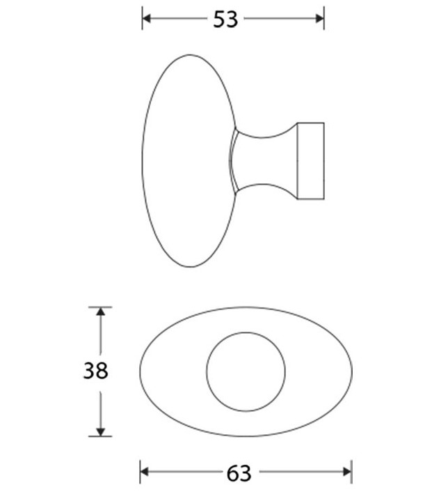 Knop Ei tbv SKG schild mat nikkel PVD - Afbeelding 2
